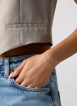 Birthstones geelgouden armband granaat (Januari)