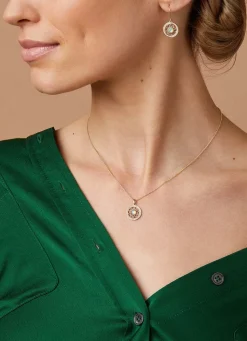 Birthstones geelgouden hanger opaal (Oktober)