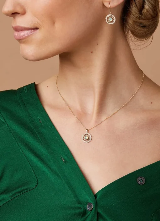 Birthstones geelgouden hanger opaal (Oktober)