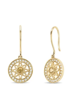 Birthstones geelgouden oorhangers citrien (November)