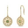 Birthstones geelgouden oorhangers smaragd (Mei)