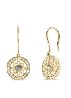 Birthstones geelgouden oorhangers aquamarijn (Maart)