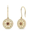 Birthstones geelgouden oorhangers granaat (Januari)