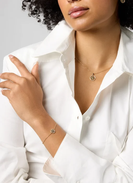 Birthstones geelgouden oorhangers smaragd (Mei)