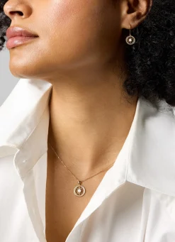 Birthstones geelgouden parelhanger, 0.09 ct diamant (Juni)