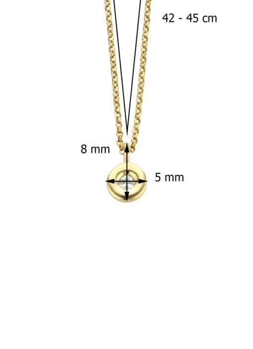 Birthstones gouden hanger met kleursteen Maart