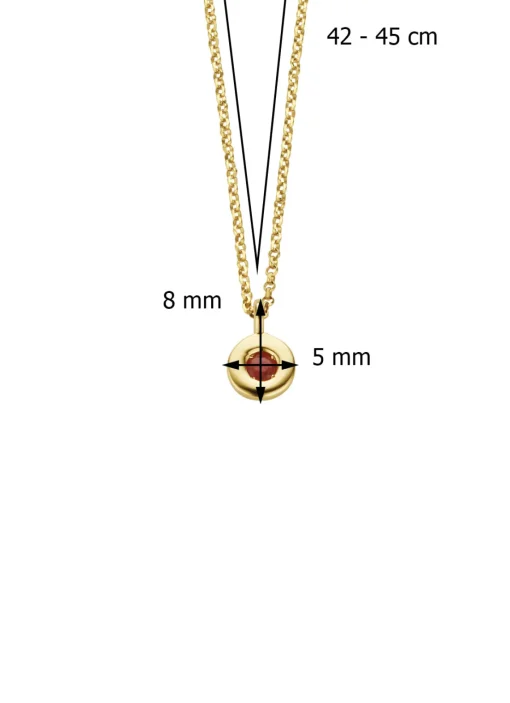 Birthstones gouden hanger met collier Juli