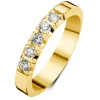 Geelgouden alliance ring, 0.25 ct diamant, Groeibriljant