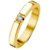 Geelgouden alliance ring, 0.05 ct diamant, Groeibriljant