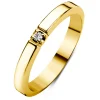 Geelgouden alliance ring, 0.03 ct diamant, Groeibriljant