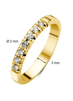 Geelgouden alliance ring, 0.21 ct diamant, Groeibriljant