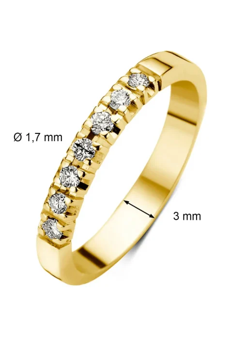 Geelgouden alliance ring, 0.14 ct diamant, Groeibriljant