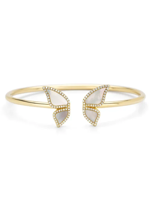 Geelgouden armband, 0.24 ct diamant, Butterfly Kisses