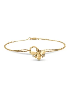 Geelgouden armband, 0.03 ct diamant, Queen Bee