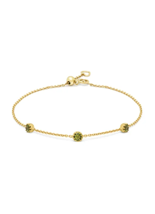 Geelgouden armband, 0.32 ct groene tourmalijn, Joy