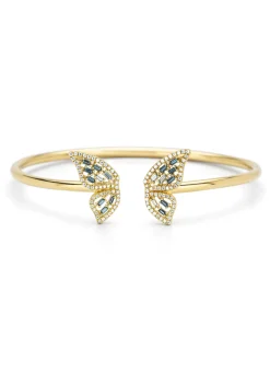 Geelgouden armband, 0.13 ct london topaas, Butterfly Kisses