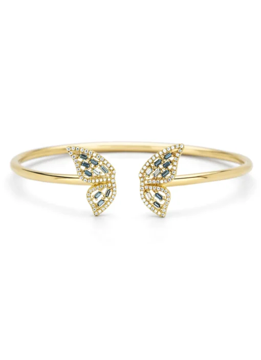 Geelgouden armband, 0.13 ct london topaas, Butterfly Kisses