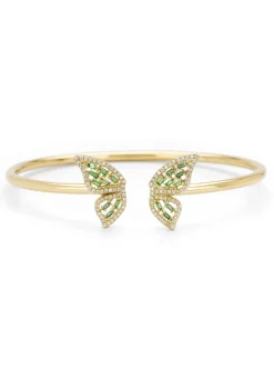 Geelgouden armband, 0.29 ct tsavoriet, Butterfly Kisses