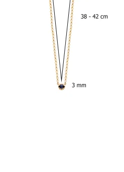 Geelgouden collier, 0.05 ct blauwe saffier, Joy