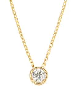 Geelgouden collier, 0.20 ct diamant, Hearts & Arrows