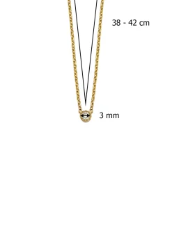 Geelgouden collier, 0.05 ct diamant, Joy