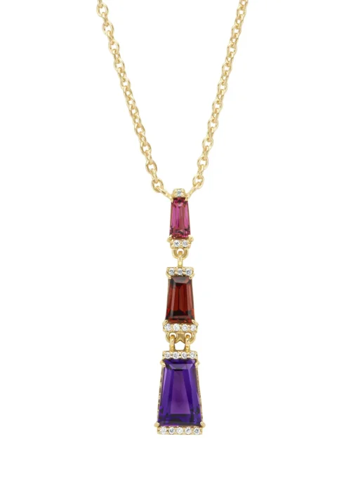 Geelgouden collier, 0.73 ct paarse amethist, Gallery