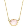 Geelgouden collier, 1.86 ct rozenkwarts, Philosophy
