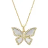 Geelgouden hanger, 0.20 ct diamant, Butterfly Kisses