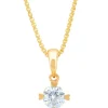 Geelgouden hanger, 0.30 ct diamant, Hearts & Arrows