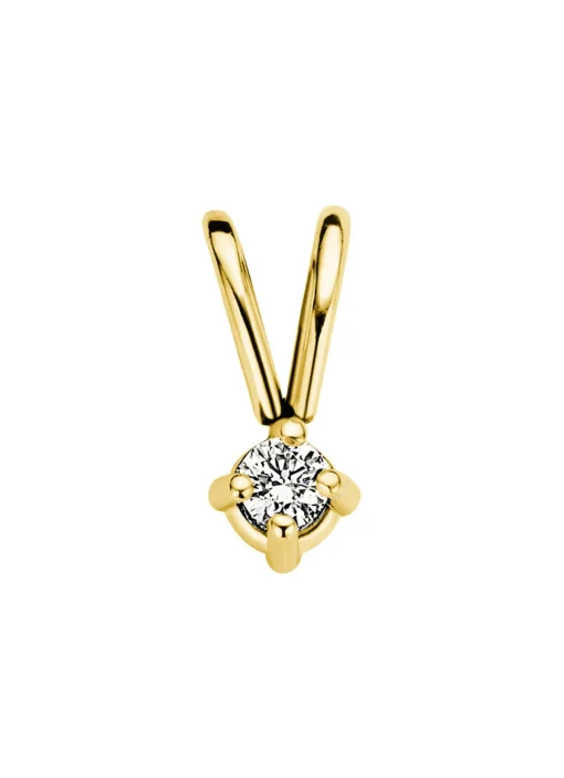 Geelgouden hanger, 0.02 ct diamant, Groeibriljant