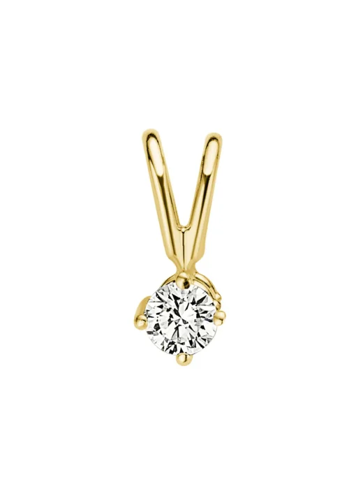 Geelgouden hanger, 0.06 ct diamant, Groeibriljant