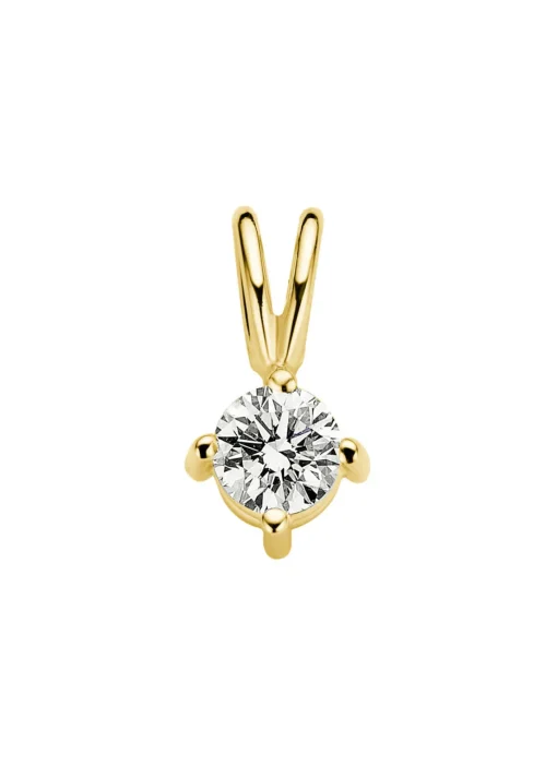 Geelgouden hanger, 0.20 ct diamant, Groeibriljant