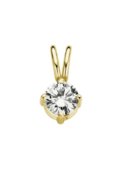 Geelgouden hanger, 0.26 ct diamant, Groeibriljant