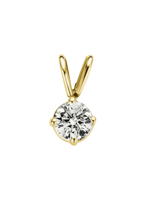 Geelgouden hanger, 0.30 ct diamant, Groeibriljant