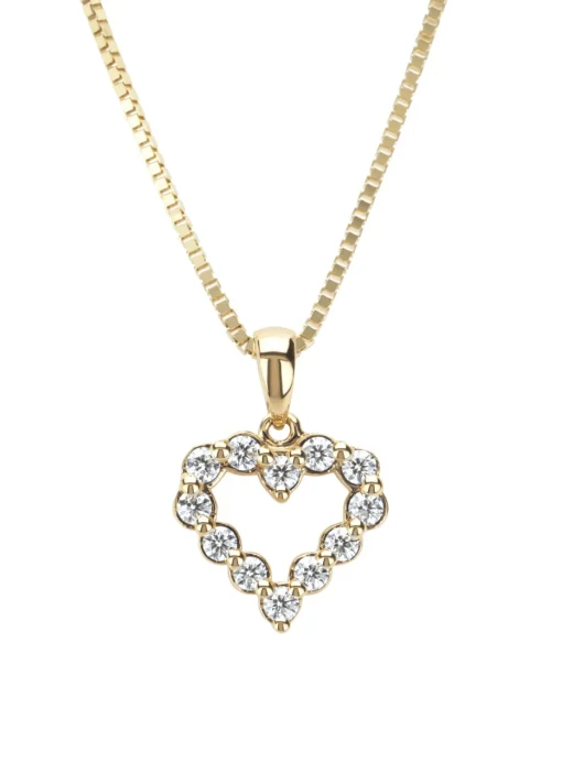 Geelgouden hanger, 0.25 ct diamant, Hearts & Arrows