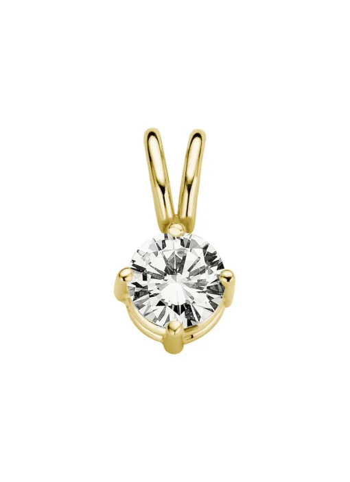 Geelgouden hanger, 0.24 ct diamant, Groeibriljant