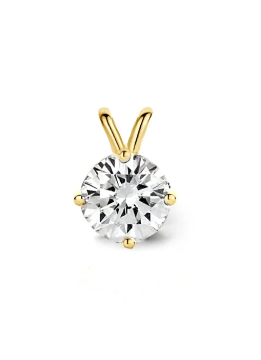 Geelgouden hanger, 0.57 ct diamant, Groeibriljant