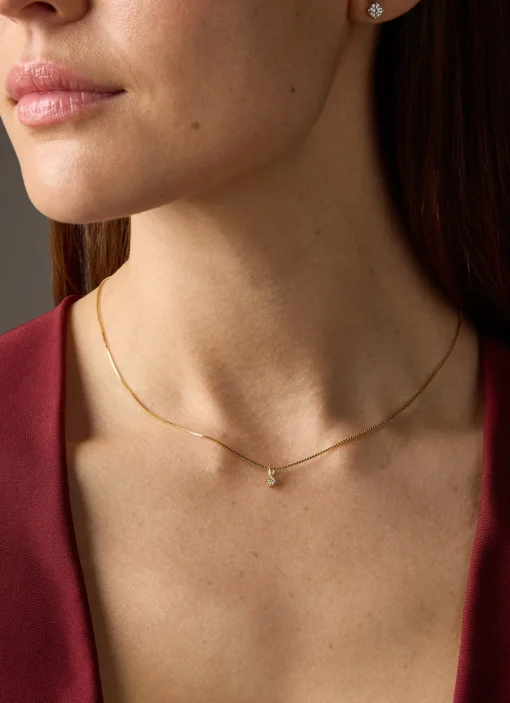 Geelgouden hanger, 0.06 ct diamant, Groeibriljant