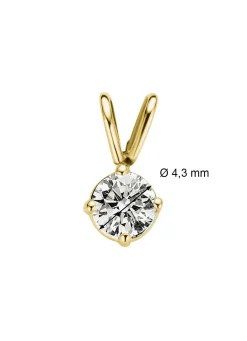Geelgouden hanger, 0.30 ct diamant, Groeibriljant