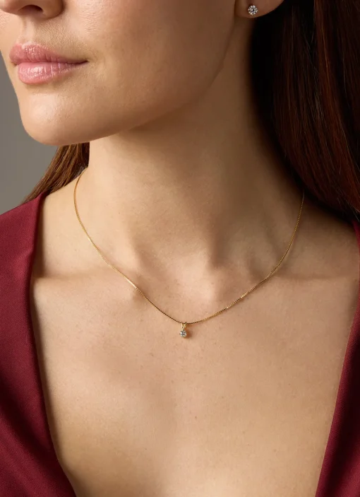 Geelgouden hanger, 0.13 ct diamant, Groeibriljant