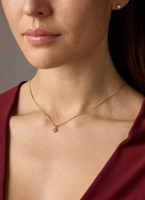 Geelgouden hanger, 0.25 ct diamant, Groeibriljant