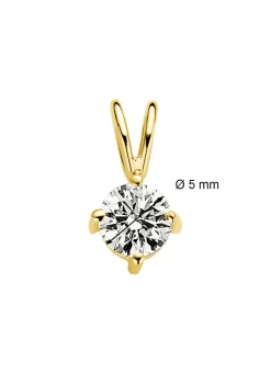 Geelgouden hanger, 0.46 ct diamant, Groeibriljant