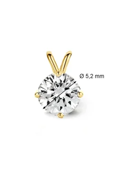 Geelgouden hanger, 0.57 ct diamant, Groeibriljant