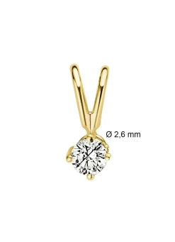 Geelgouden hanger, 0.06 ct diamant, Groeibriljant