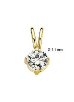 Geelgouden hanger, 0.25 ct diamant, Groeibriljant