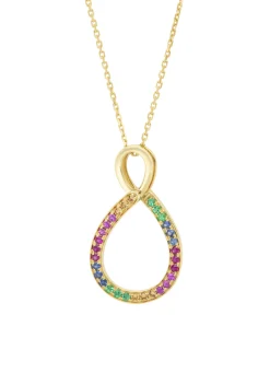Geelgouden hanger, 0.07 ct roze saffier, Ensemble
