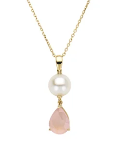 Geelgouden hanger, 1.20 ct rozenkwarts, Rivièra