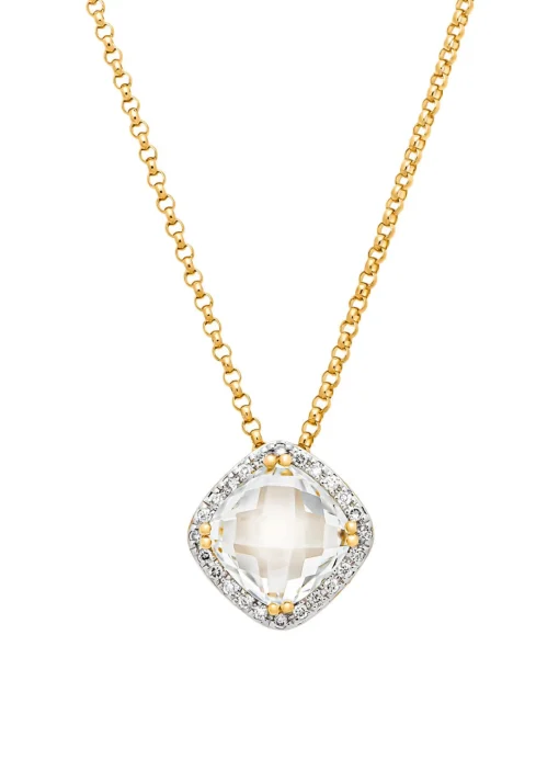 Geelgouden hanger, 1.92 ct witte topaas, Fiësta