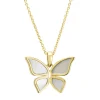 Geelgouden hanger Butterfly Kisses