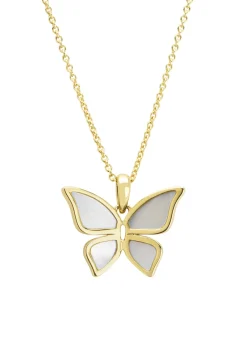 Geelgouden hanger Butterfly Kisses